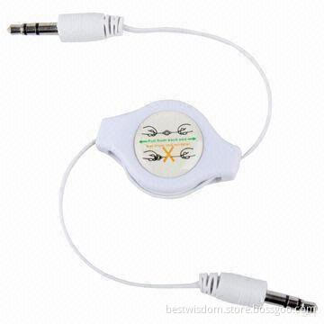 Retractable Audio Cable, Apply to Audio Extension, 70cm Cable Length, OEM Orders Welcomed